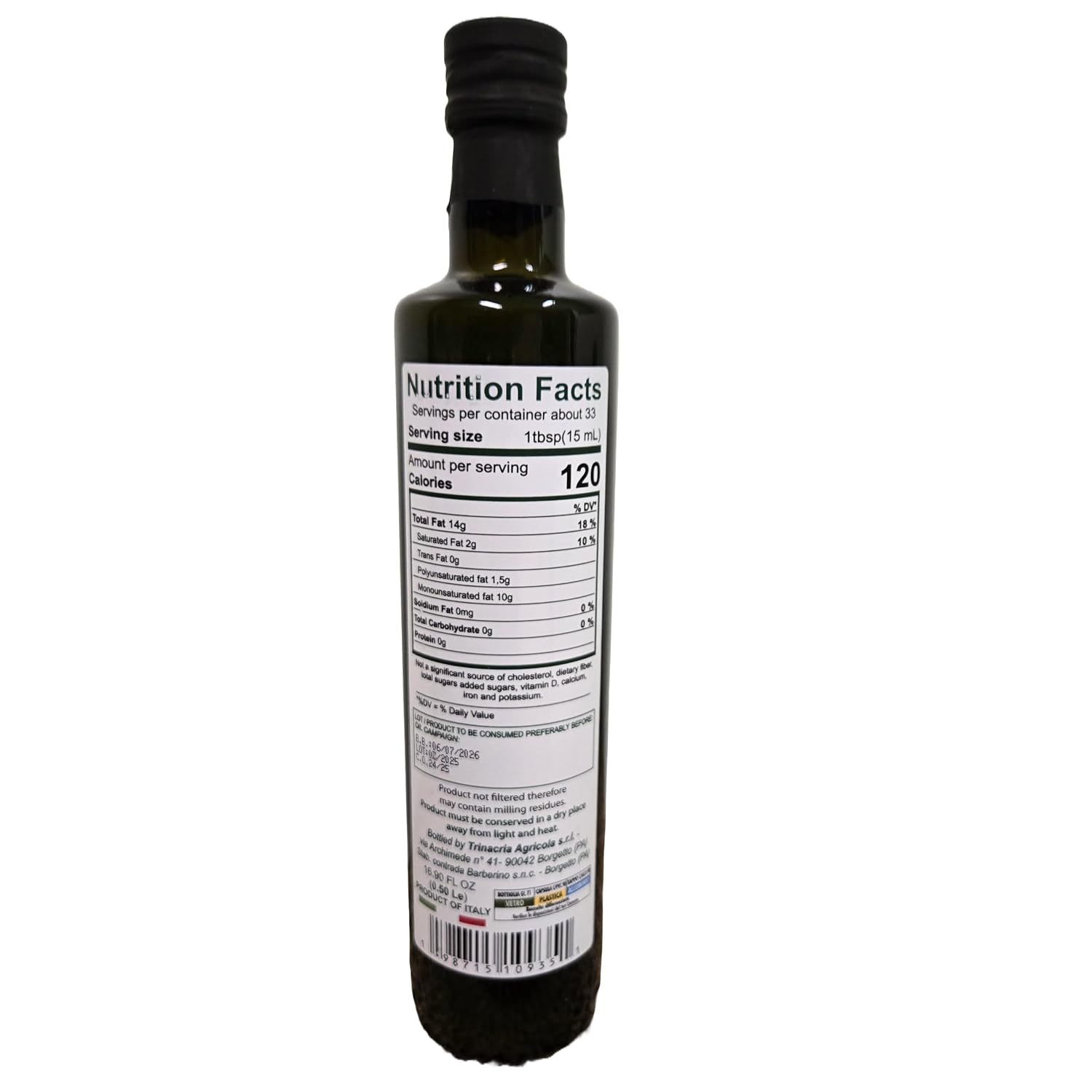 Zagarello 100% Traceable Italian Olive Oil Extra Virgin, Unfiltered, Pure, IGP Certified (2025) EVO-IOOC WINNER 2025 + 2026