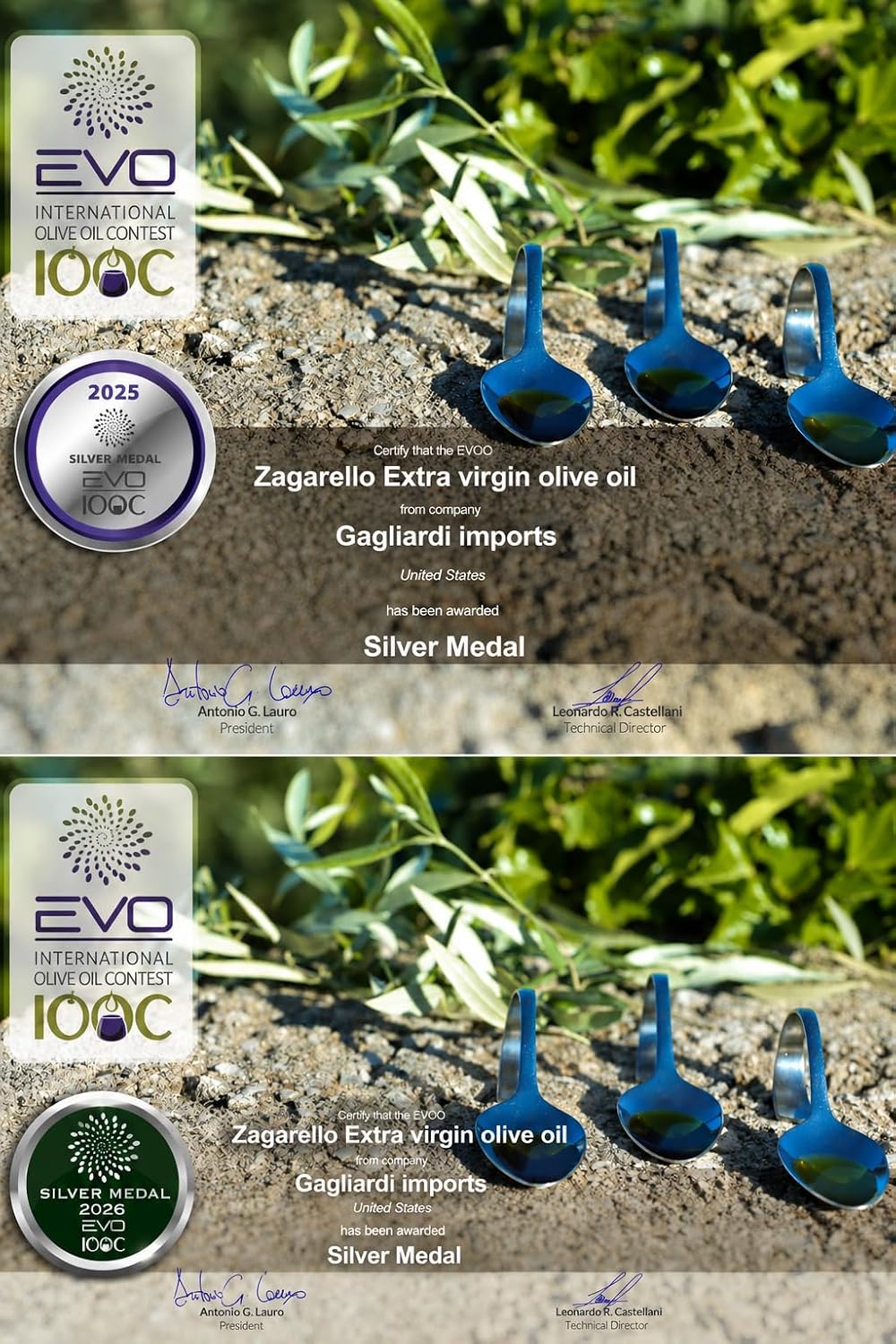 Zagarello 100% Traceable Italian Olive Oil Extra Virgin, Unfiltered, Pure, IGP Certified (2025) EVO-IOOC WINNER 2025 + 2026